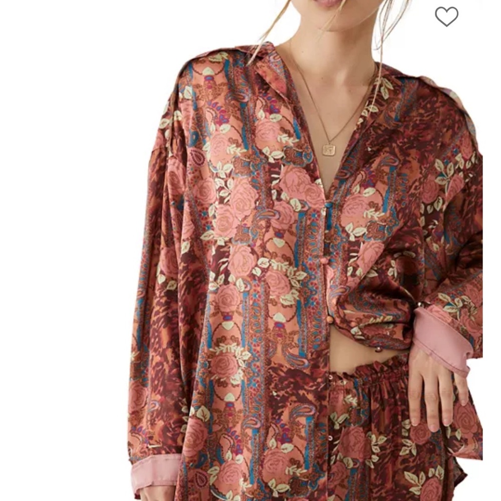 Free People Animal Print Long Sleeve Dress - Brown and Rust - Picture 3 of 8